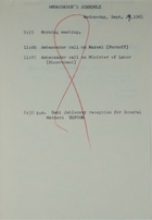 Ambassador's Schedule for September 29, 1965