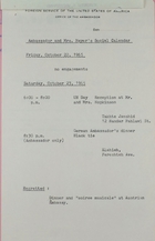 Ambassador and Mrs. Meyer's Social Calendar, October 22-23, 1965