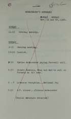 Ambassador Armin H. Meyer's Schedule, Sunday-Monday, November 21-22, 1965