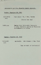 Ambassador and Mrs. Meyer's Social Schedule, December 19, 1965