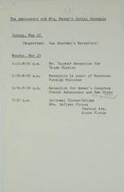 Ambassador and Mrs. Meyer's Schedule May 22-23, 1966