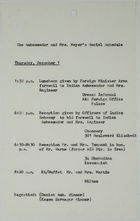 Ambassador and Mrs Meyer's Social Schedule, December 1, 1966