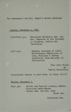 Ambassador and Mrs Meyer's Social Schedule, December 4, 1966