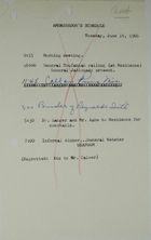 Ambassador [Armin H. Meyer]'s Schedule, Tuesday, June 14, 1966