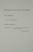 Ambassador and Mrs. Meyer's Social Schedule, August 12-13, 1966