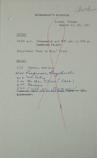 Ambassador's Schedule, August 21-22, 1966