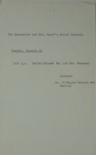 Ambassador and Mrs. Meyer's Social Schedule, January 24, 1967