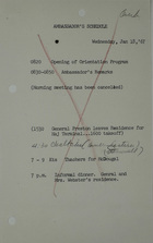 Ambassador's Schedule, January 18, 1967