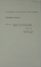 Ambassador and Mrs. Meyer's Social Schedule, January 25, 1967
