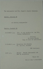 Ambassador and Mrs. Meyer's Social Schedule, January 29-30, 1967