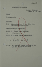 Ambassador's Schedule, March 24-25, 1967