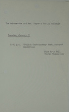 Ambassador and Mrs. Meyer's Social Schedule, January 31, 1967