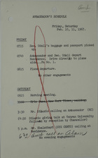 Ambassador's Schedule, February 10-11, 1967