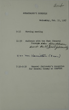 Ambassador's Schedule, February 15, 1967