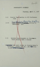 Ambassador's Schedule, April 6, 1967