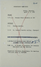 Ambassador's Schedule, April 7-8, 1967