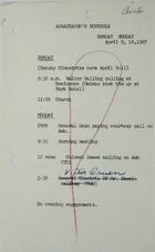 Ambassador's Schedule, April 9-10, 1967