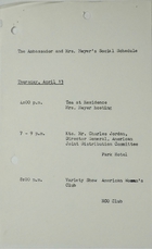 Ambassador and Mrs. Meyer's Social Schedule, April 13, 1967