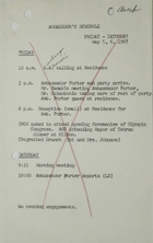 Ambassador's Schedule, May 5-6, 1967