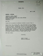 Confidential Letter from Armin H. Meyer to Theodore L. Eliot, Jr. re: Walter Cutler Would Make a Fine Replacement for Dan Newberry, May 8, 1967