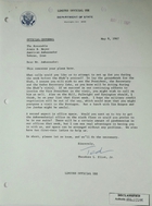 Letter from Theodore L. Eliot, Jr. to Armin H. Meyer re: Calls to Set During Week Before Shah's Arrival, May 8, 1967