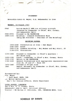 Itinerary for Visit of Armin H. Meyer to Headquarters of U.S. Strike Command, August 14, 1967