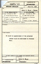 Transmittal Slip from Armin H. Meyer to General Odd Bull re: News from Arab World Disturbing - Beirut Embassy to Convey Shipment Onward, June 27, 1967