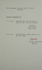 Ambassador and Mrs. Meyer's Social Schedule, November 28, 1967