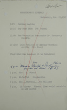 Ambassador's Schedule, November 29, 1967