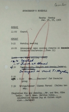 Ambassador's Schedule, January 28-29, 1968