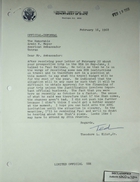 Letter from Theodore L. Eliot, Jr. to Armin H. Meyer re: Travel Schedule, February 16, 1968