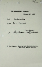 Ambassador's Schedule, February 27, 1968