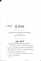 92d Congress 1st Session S. 2770 an Act to Amend the Federal Water Pollution Control Act