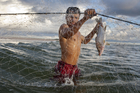 Fisherman Earns His Living with a Gill Net (photo)