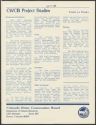CWCB Project Studies: Cache La Poudre [materials for public meeting] Sent to Dr. Everett Richardson, June 16, 1982