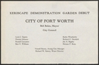 City of Fort Worth, re: Xeriscape Demonstration Garden Debut, undated. Printed by City of Fort Worth Water Department