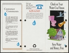 Check on Your Water-Use Fitness. Save Water and Money, Free, undated. Printed by Denver Water Department