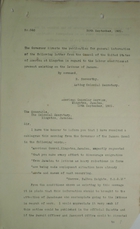 Memo from R. Nosworthy re: Labor Conditions on the Isthmus of Panama with Enclosed Letter from C. L. Latham to the Colonial Secretary, Kingston, Jamaica, September, 1921