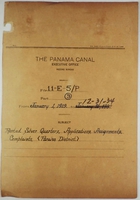 Folder: Panama Canal Executive Office, Record Bureau - File 11-E-5/P - January 1, 1919 - December 31, 1934 - Rented Silver Quarters, Applications, Assignments, Complaints, Paraiso District