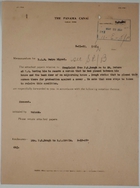 Cover Memo from Watson to D.Q.M. Pedro Miguel re: Complaint about Removal of Screen, May 21, 1920