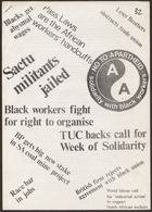 Anti-Apartheid Movement paper, re: British labour against apartheid, circa 1977