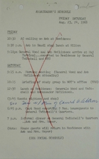 Ambassador's Schedule, August 23-24, 1968