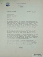 Letter from Theodore L. Eliot, Jr. to Nicholas G. Thacher re: Politico-Military Group Report Outline on State/Defense Overseas Base Study, with NEA Summary of Study, February 20, 1969