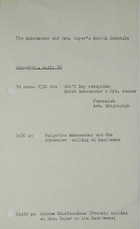 Ambassador and Mrs. Meyer's Social Schedule, April 30, 1969