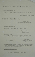 Ambassador and Mrs. Meyer's Social Schedule, November 10-12, 1968