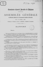Assemblée Générale des Membres effectifs de la Communauté Israélite de Bruxelles du 14 Avril 1901