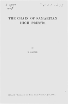 The Chain of Samaritan High Priests