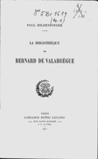 La Bibliothèque de Bernard de Valabrègue