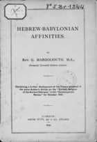 Hebrew-Babylonian Affinities
