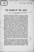 The Claims of the Jews